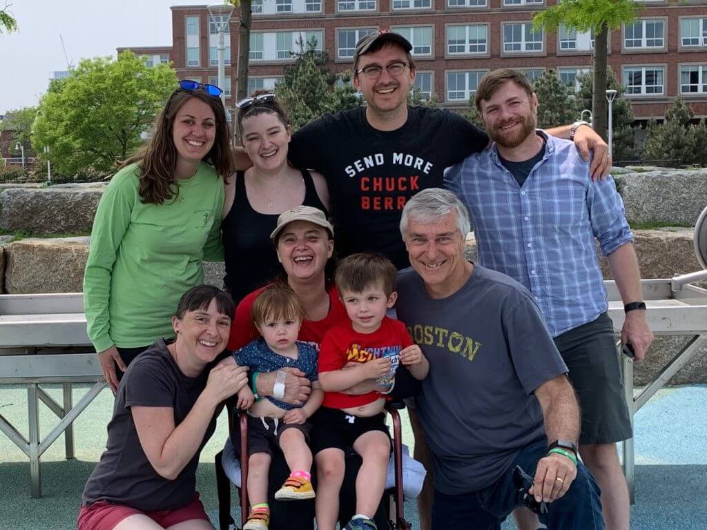 Steve and his wife, Jan, with their children, children-in-law, and grandchildren.
