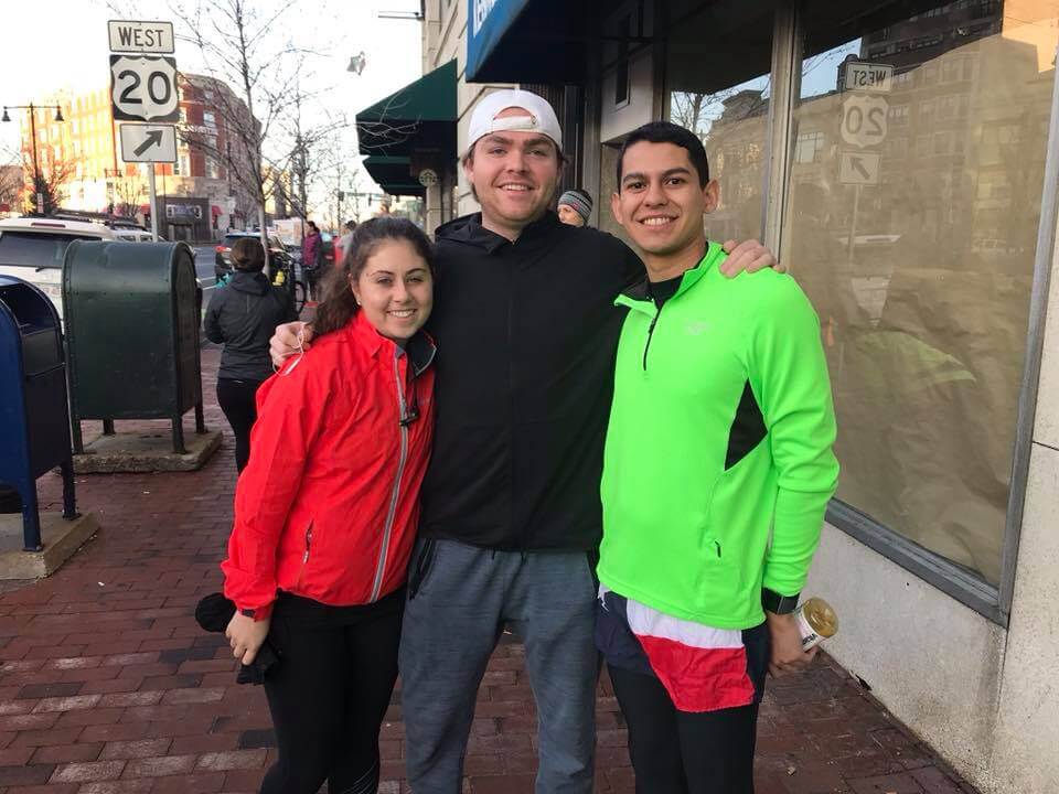 Three members of the 2018 Samaritans marathon team.