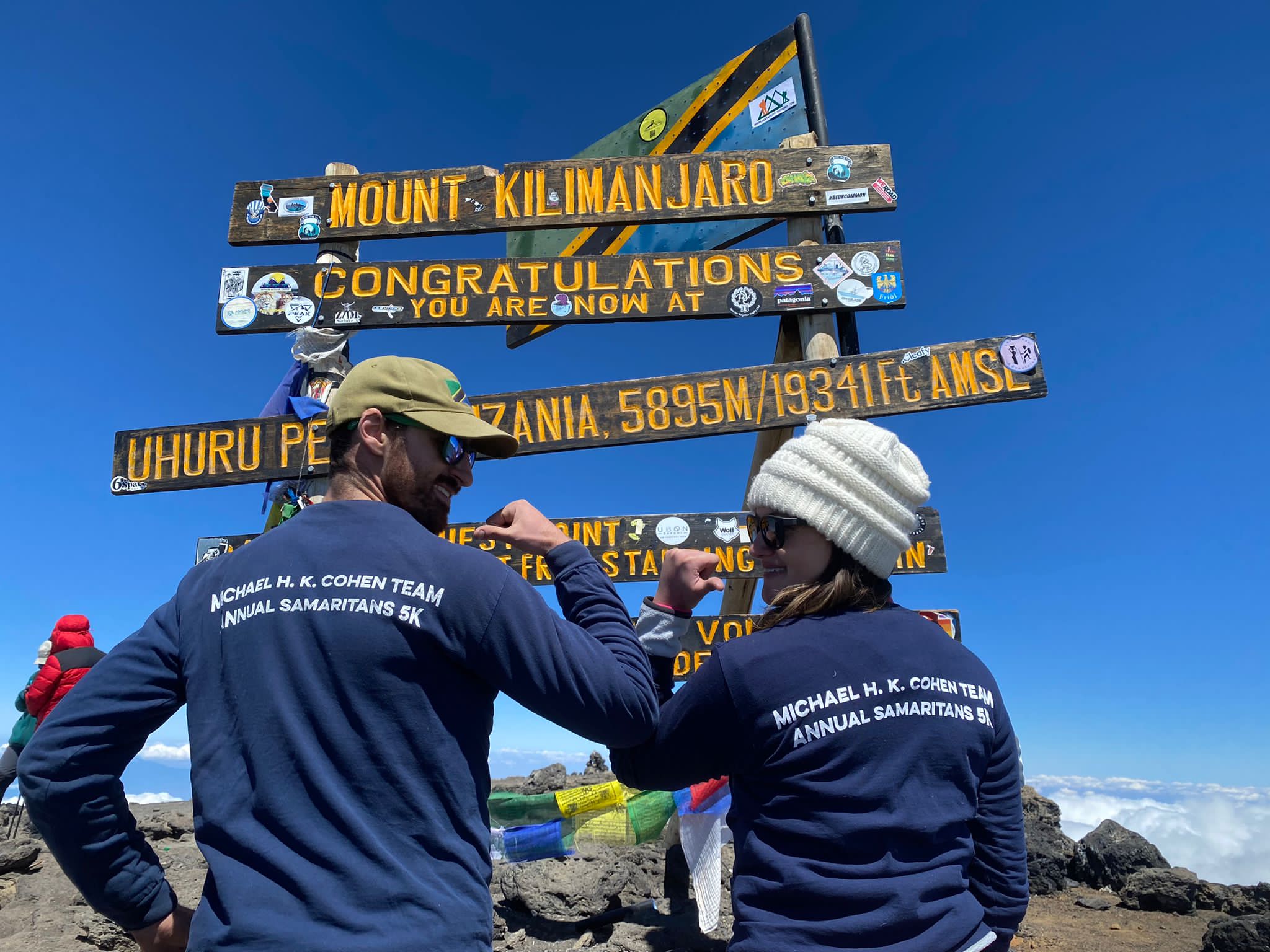 David and Sarah at the top of Mt Kilimanjaro