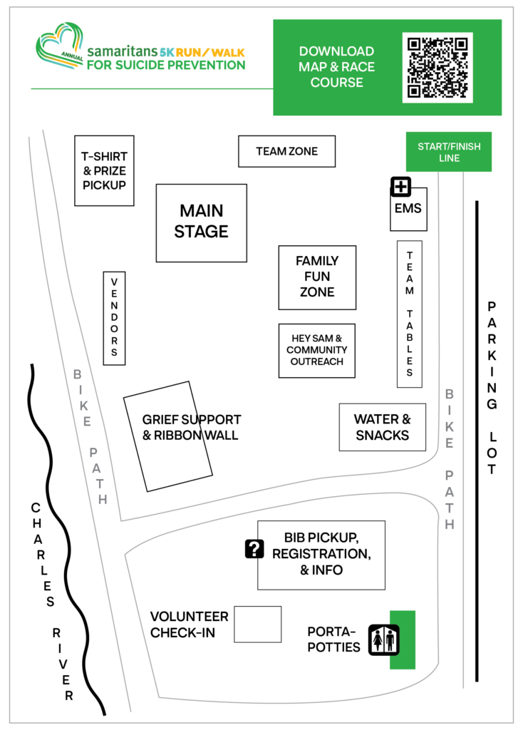 Site map of the 2024 Samaritans 5K