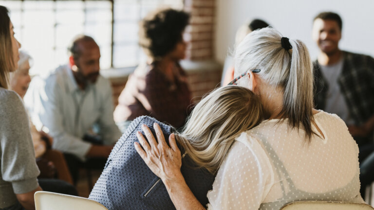 People connecting in a support group
