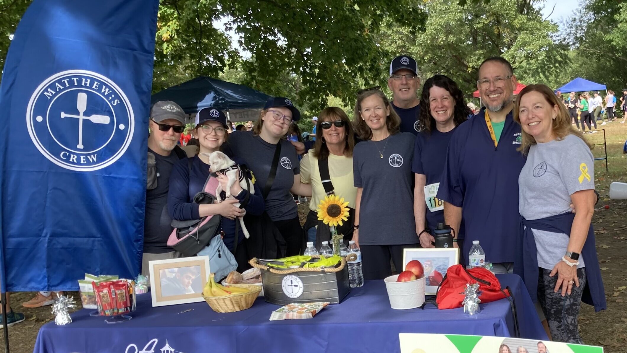 Matthew;s Crew poses at the 26th Annual 5k Run/Walk for Suicide Prevention.