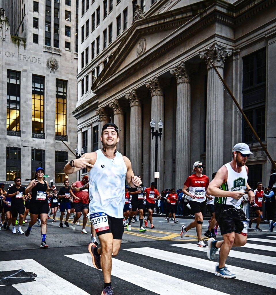 Runners taking part in a marathon